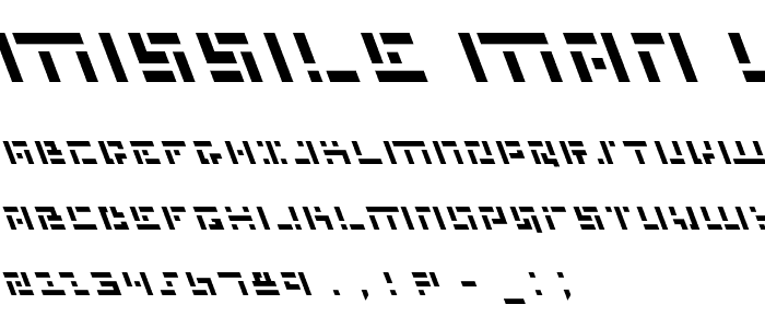 Missile Man Leftalic font
